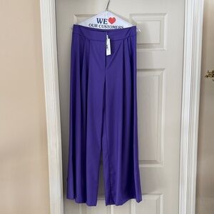Naked Wardrobe wide leg suit pant in violet NWT size small